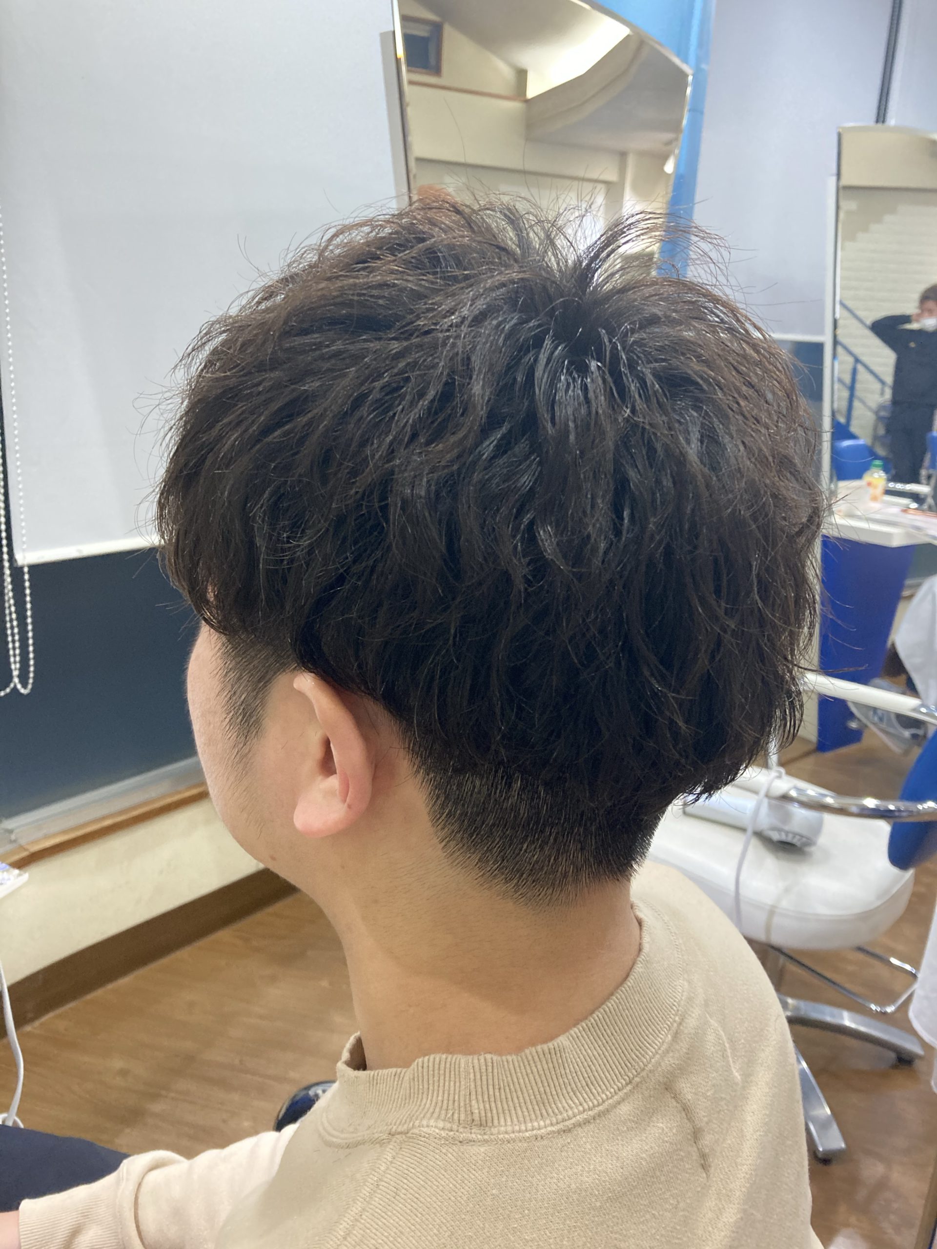 Mensツーブロックスパイラルパーマ 岡谷市美容室hair Make Ciel シエル